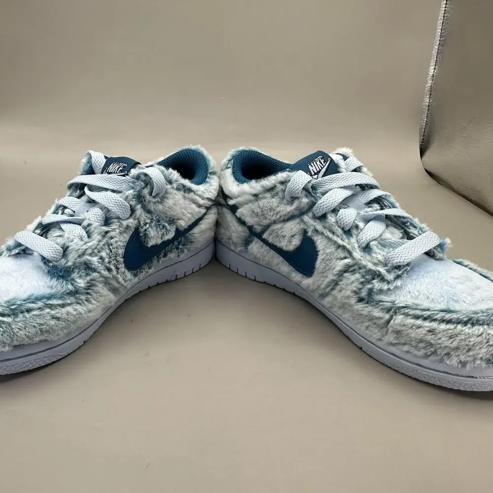 Nike Dunk Low PS 'Abominable Snowman' Shoes Kids Size 11C Blue Fur IM7170-441